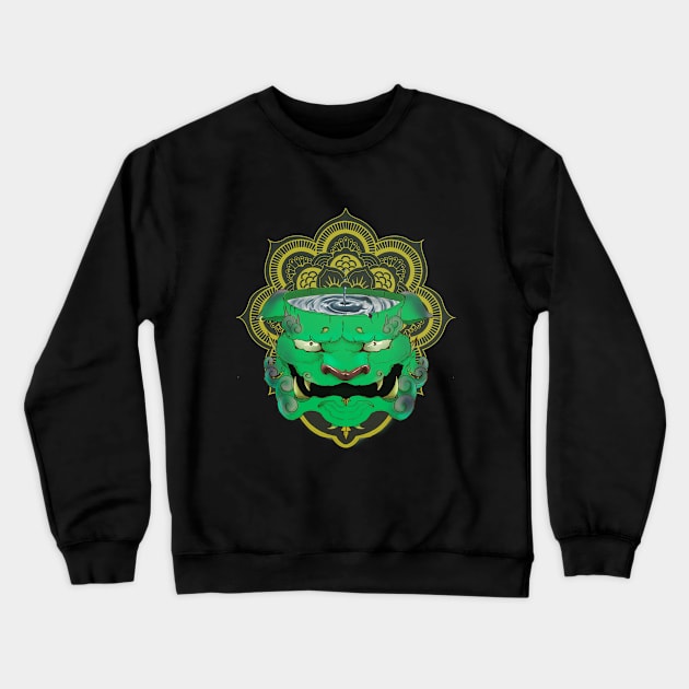 a chinese lion mandala Crewneck Sweatshirt by NevermindOnArt